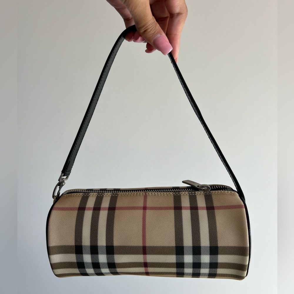 Authentic vintage Burberry tube shaped bag